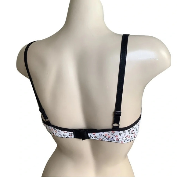Massam Size Medium Black and White Floral Design Padded Underwire Bra. New W/Tag - Picture 3 of 7